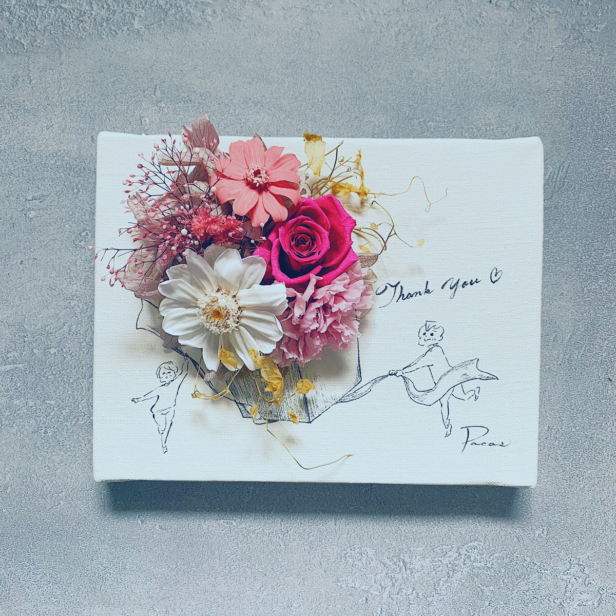 レターフラワー（プレゼントThank you / ジニアホワイト
