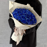 50本 青いバラ 生花｜プロポーズ用花束｜ラグジュアリーギフト｜パコスフラワー