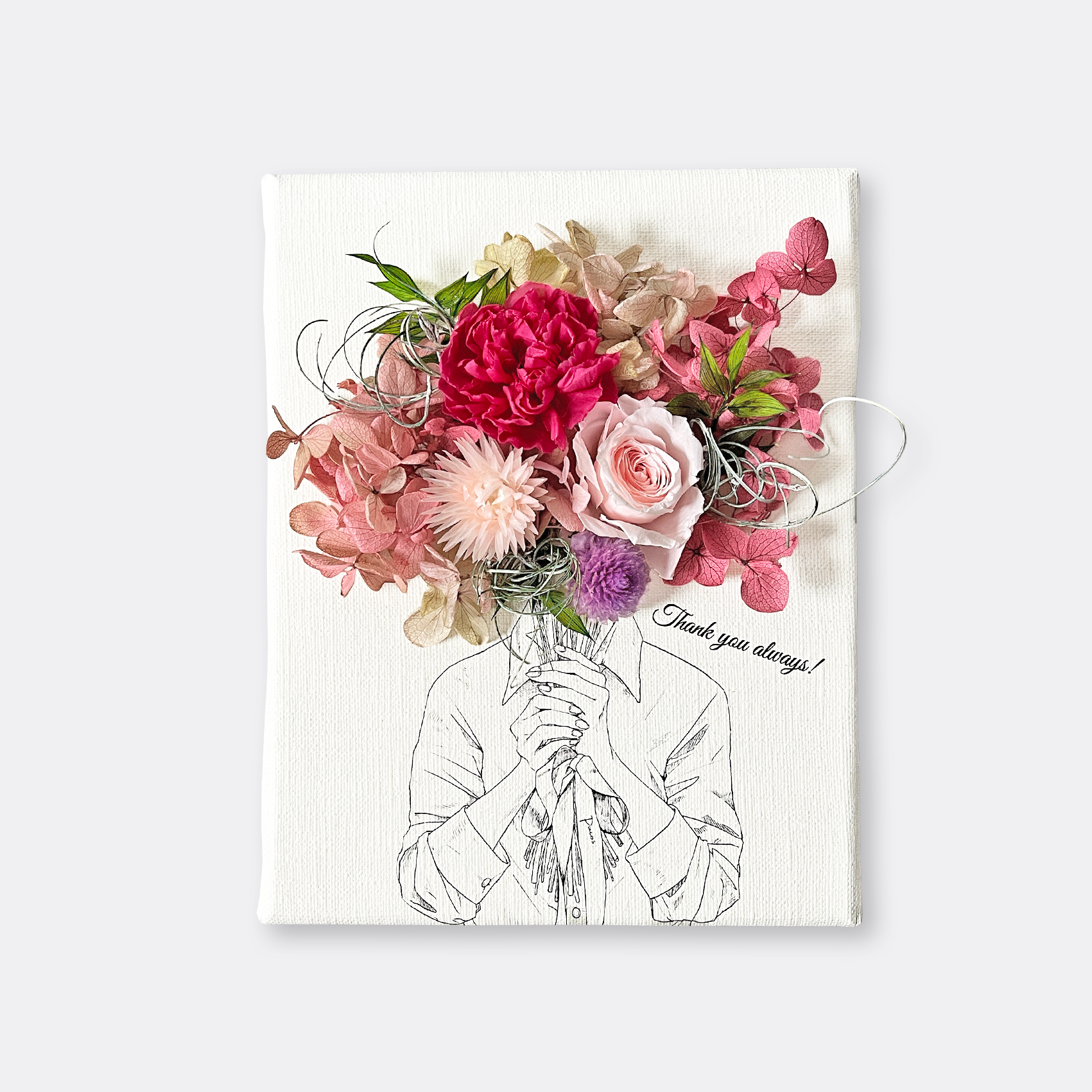 サンフラワー（感謝） 両親贈呈品】アーティフィシャルフラワーの花束付クリアサンクス