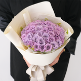 【期間限定価格｜リメイク可】50本 紫のバラ プリザーブドフラワー｜プロポーズ用花束｜ラグジュアリーギフト｜パコスフラワー