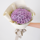 【期間限定価格｜リメイク可】50本 紫のバラ プリザーブドフラワー｜プロポーズ用花束｜ラグジュアリーギフト｜パコスフラワー