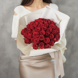 【期間限定価格】50本 赤いバラ 生花｜プロポーズ用花束｜ラグジュアリーギフト｜パコスフラワー