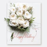 レターフラワー（HAPPY WEDDING / オールドローズブーケ ホワイト）F3号