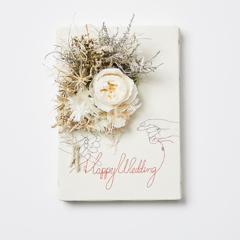 レターフラワー（HAPPY WEDDING / オールドローズホワイト ）SM