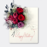 レターフラワー（HAPPY WEDDING / オールドローズバーガンディーレッド）F3号