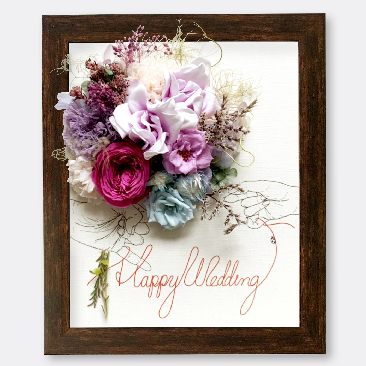 レターフラワー（HAPPY WEDDING / クチナシ ミックスカラー