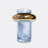 Gold Ring Blue Glass Vase S