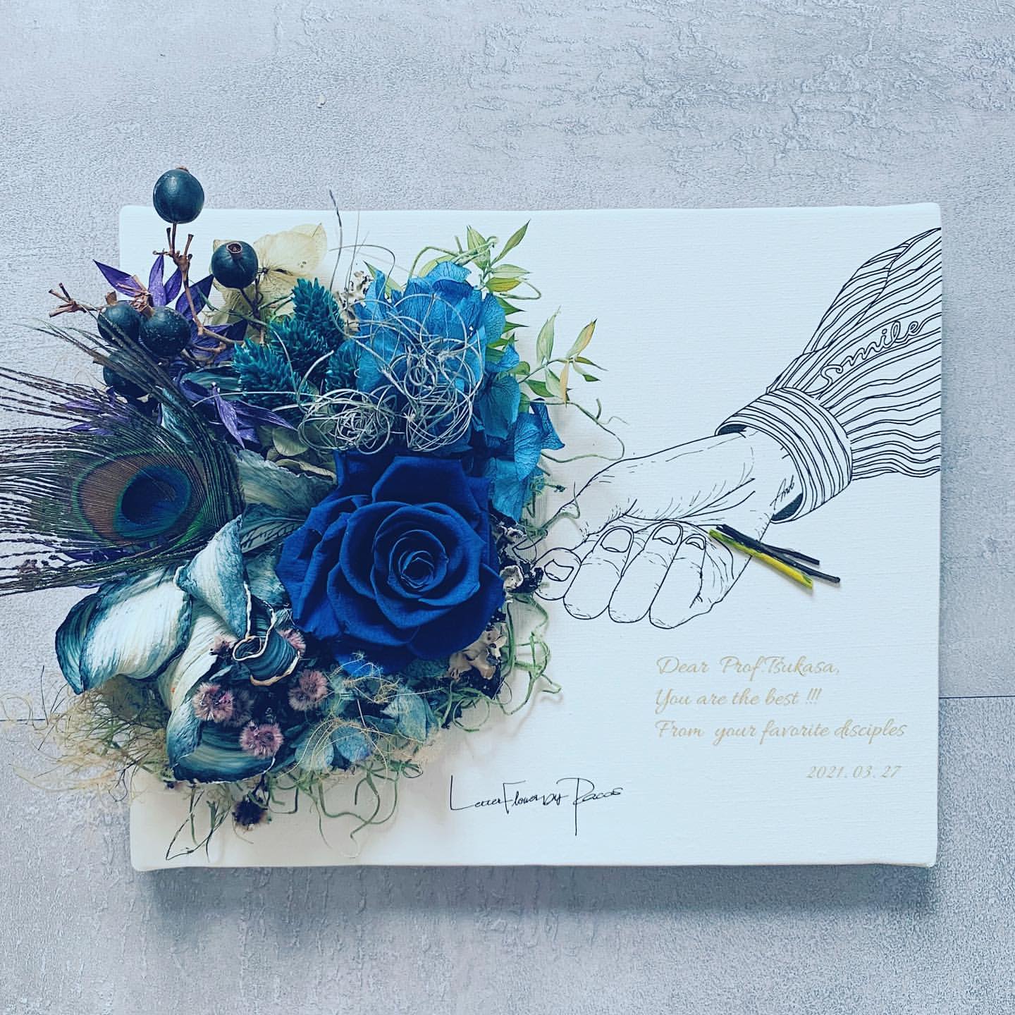 [祝い花束] 青バラ イニシャル付き 生花青い煌薔薇～きらめきばら～輝くバラの花束 （本数売り）花言葉