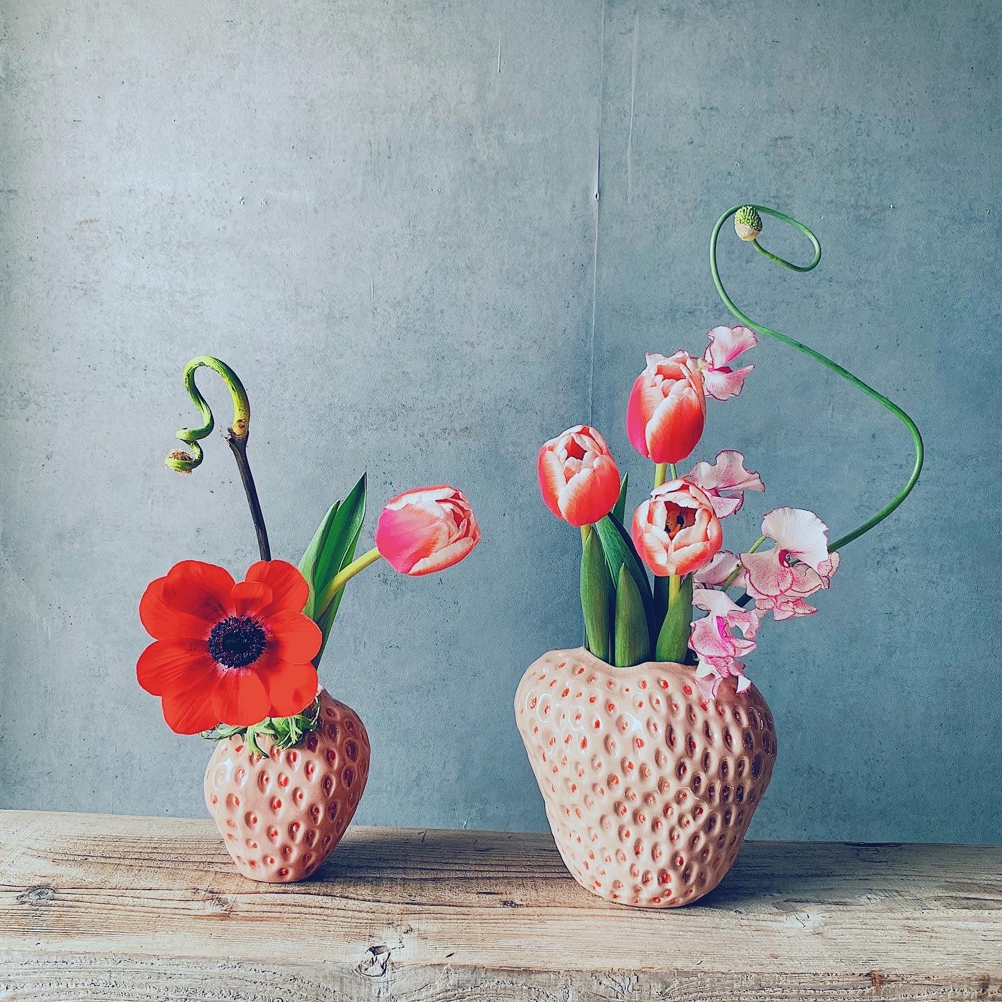 Strawberry vase L / Pink – パコスフラワー