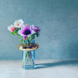 Gold Ring Blue Glass Vase S