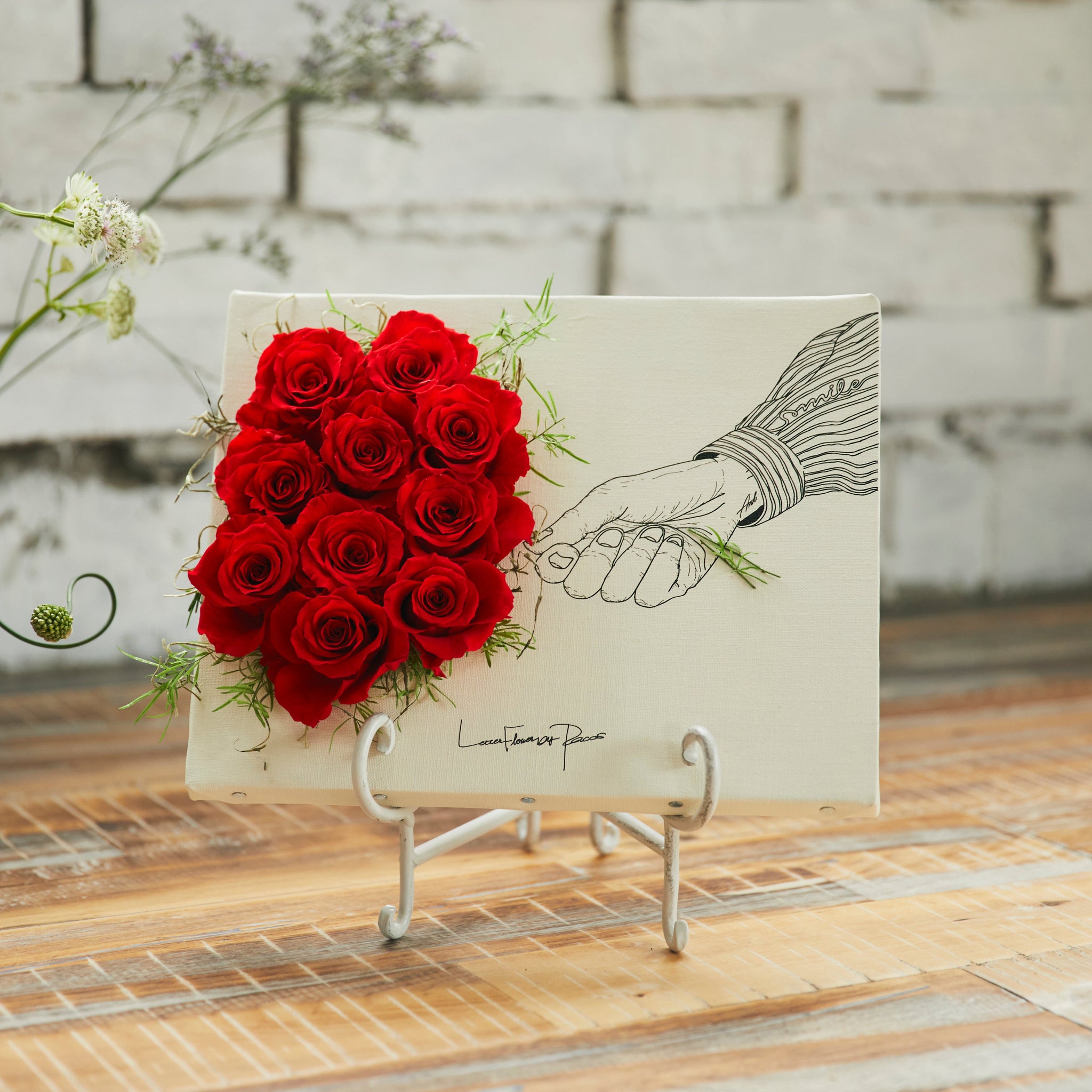 レターフラワー（SMILE / ローズレッド）F3号 – パコスフラワー